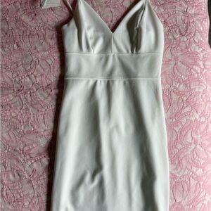 Elegant White Body Con Dress